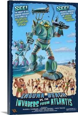 Laguna Beach, California - Atlantean Invaders: Retro Travel Poster