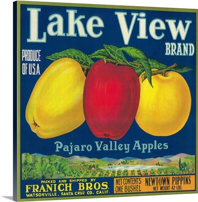 Lake View Apple Label, Watsonville, CA