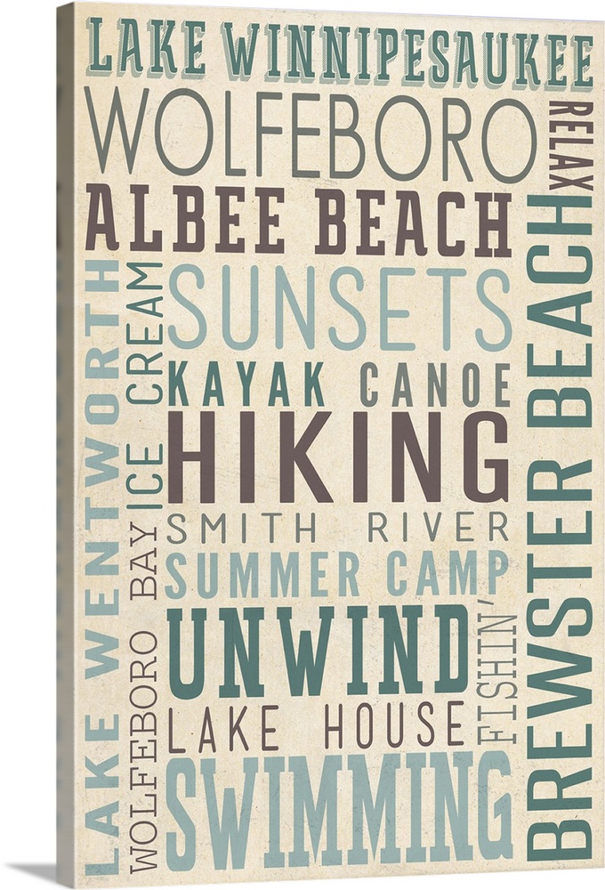 Lake Winnipesaukee, New Hampshire, Typography