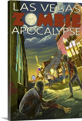 Las Vegas, Nevada - Zombie Apocolypse: Retro Travel Poster