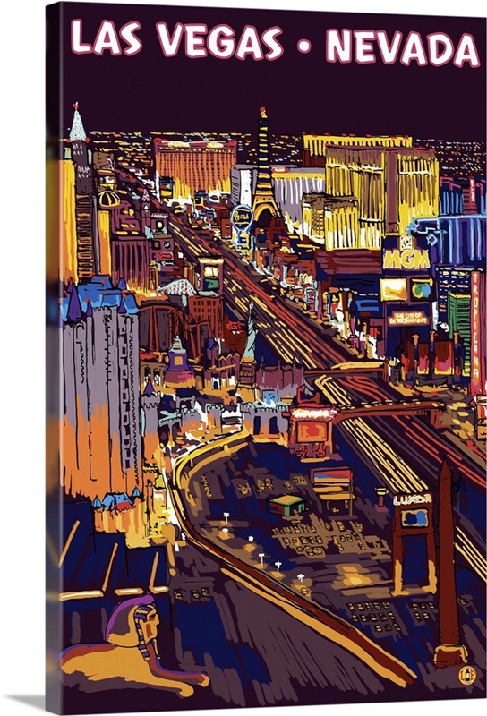 Canvas Painting, Las Vegas Old Strip Scene, Retro Travel Poster Wall Art,  Posters For Home Decor,, Wall Decor Pictures For Living Room Bedroom, No  Frame - Temu