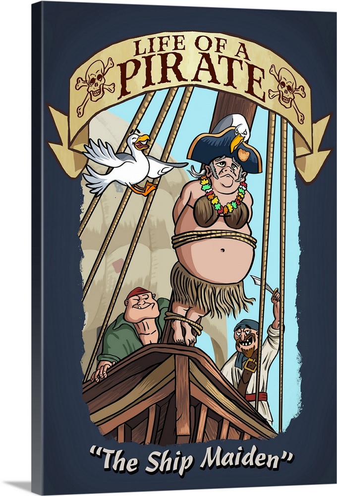 Pirate illustration with "Life of a Pirate, The Ship Maiden".