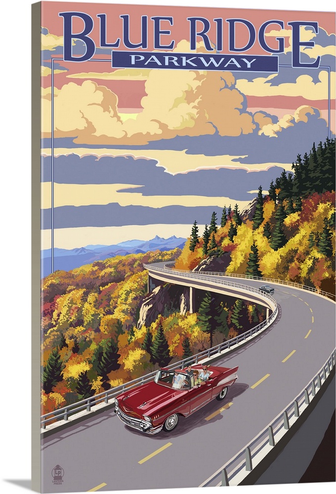 Linn Cove Viaduct - Blue Ridge Parkway: Retro Travel Poster