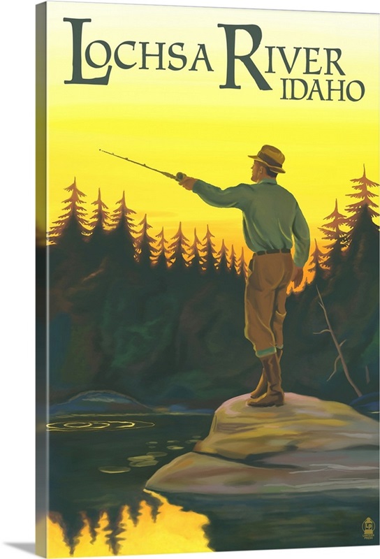 Lochsa River, Idaho, Fly Fishing Scene Great Big Canvas