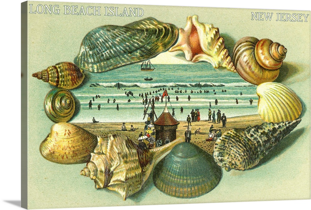 Long Beach Island, New Jersey: Retro Travel Poster