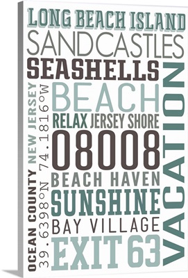 Long Beach Island, New Jersey - Typography (#2)