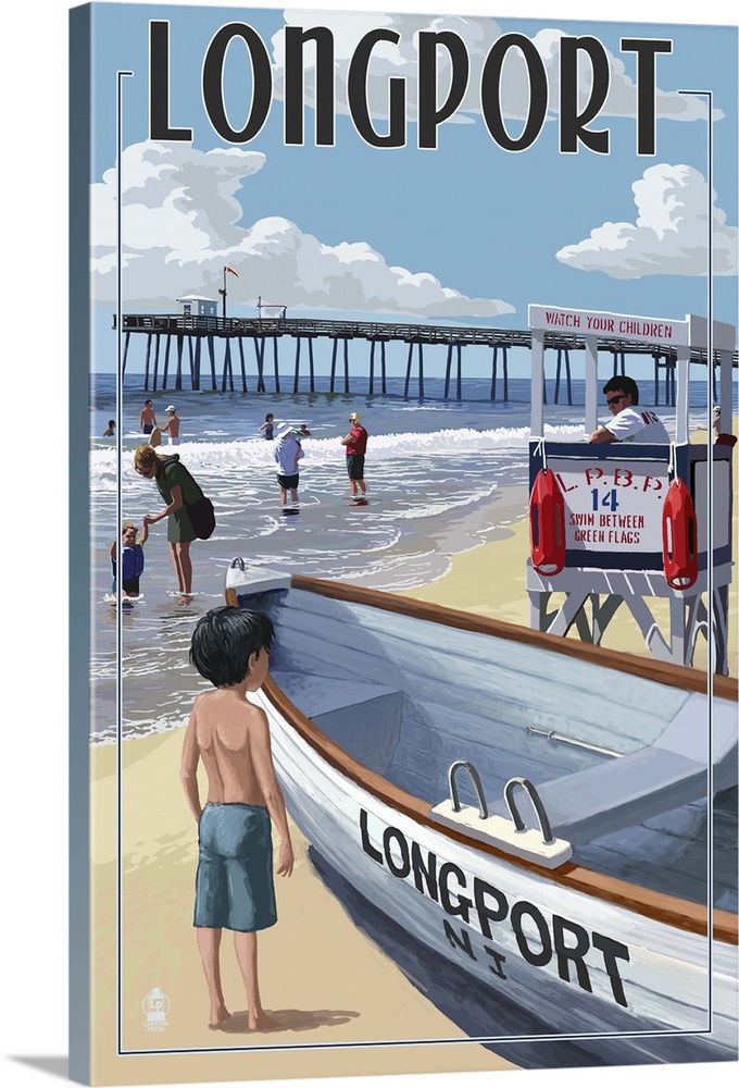 Longport, New Jersey - Lifeguard Stand: Retro Travel Poster
