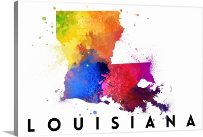 Louisiana - State Abstract Watercolor