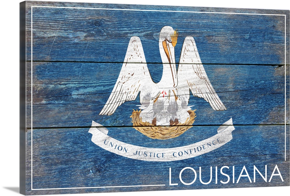 Louisiana State Flag, Barnwood Painting