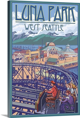 Luna Park - Seattle, WA: Retro Travel Poster