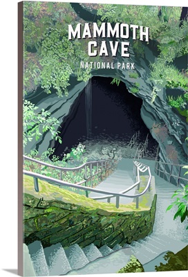 Mammoth Cave National Park, Cave Entrance: Retro Travel Poster