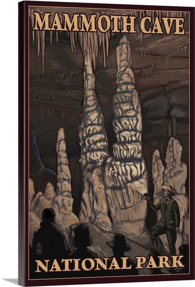 Mammoth Cave National Park - Onyx Pillars: Retro Travel Poster