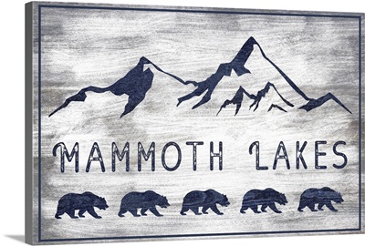 Mammoth Lakes, California - Grizzly Bears & Mountains - Rustic