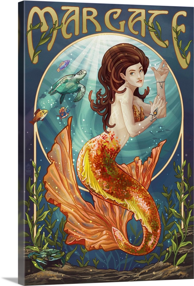 Margate, New Jersey - Mermaid: Retro Travel Poster