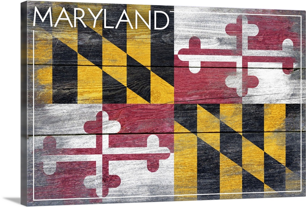 Maryland State Flag, Barnwood Painting