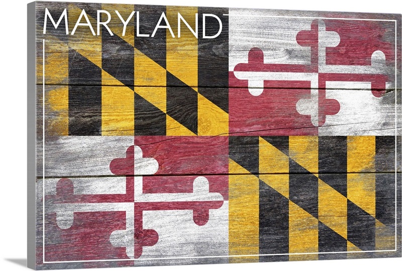 Maryland State Flag on Wood Wall Art, Canvas Prints, Framed Prints