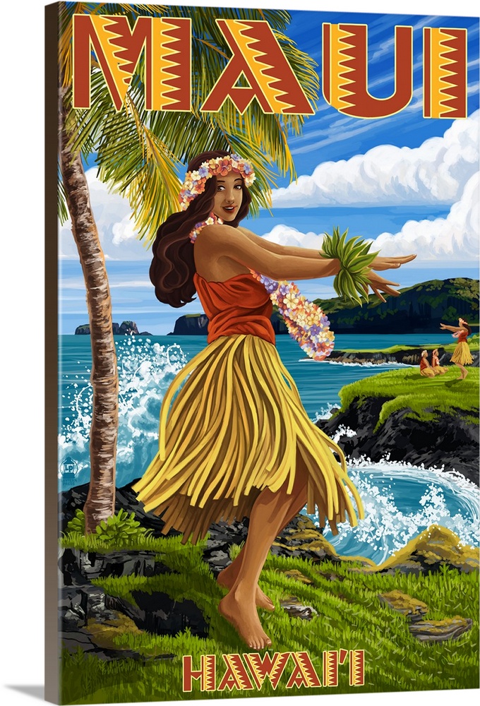 Maui, Hawaii, Hula Girl on Coast