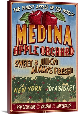 Medina, New York, Apple Orchard Vintage Sign
