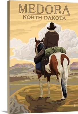 Medora, North Dakota, Cowboy on Ridge