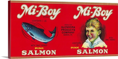 Mi-Boy Salmon Can Label, Warren, PA