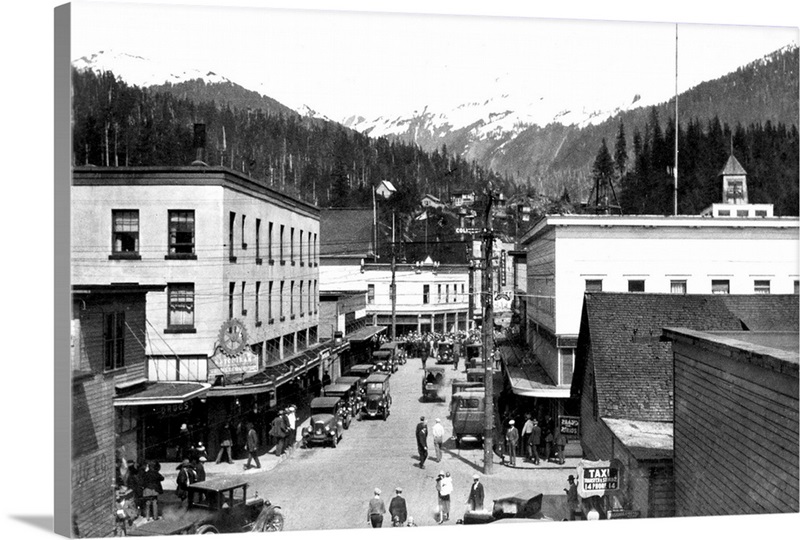 Mission Street from Steamers Bridge in Ketchikan, Alaska Wall Art