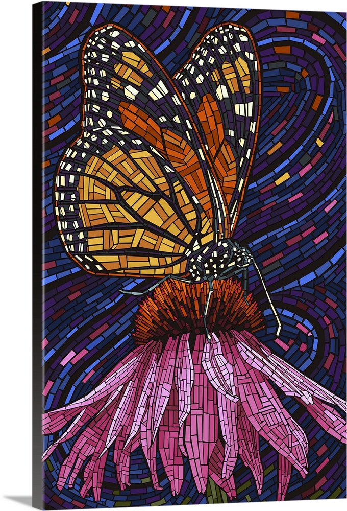 Monarch Butterfly, Paper Mosaic