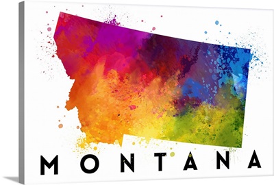 Montana - State Abstract Watercolor