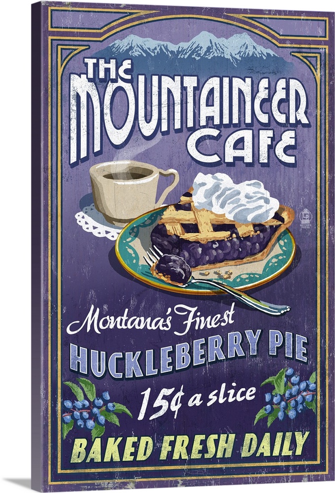 Montana, The Mountaineer Cafe, Huckleberry Pie Vintage Sign