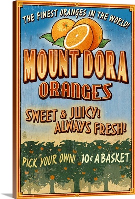 Mount Dora, Florida - Orange Orchard Sign: Retro Travel Poster