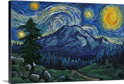 Mount Rainier National Park, Washington - Starry Night National Park Series