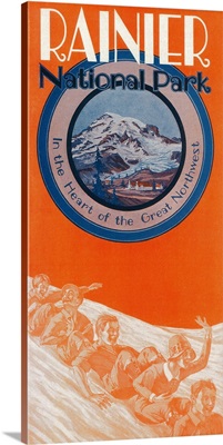 Mount Rainier Poster, Sledding