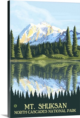 Mount Shuksan - North Cascades National Park, WA: Retro Travel Poster