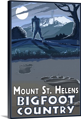 Mount St. Helens - Bigfoot Country: Retro Travel Poster
