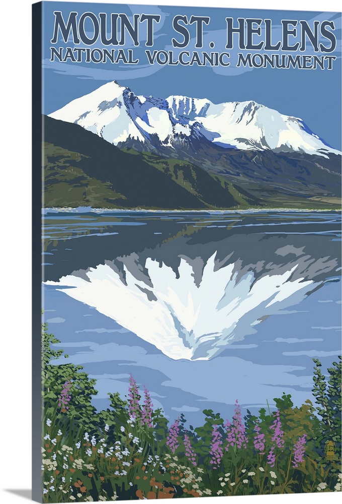 Mount St. Helens, Washington - Before and After Views: Retro Travel Poster
