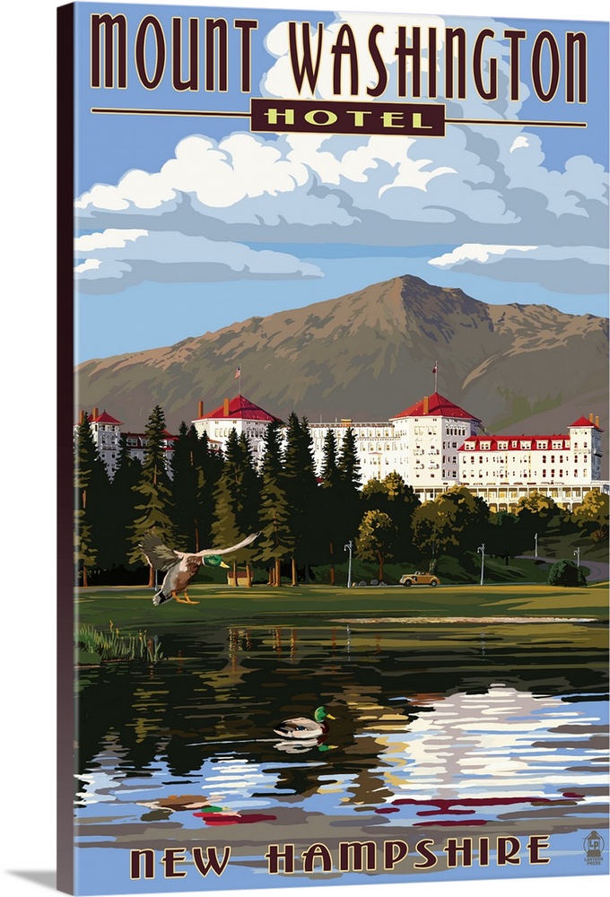 Mount Washington Hotel in Summer - Bretton Woods, New Hampshire: Retro Travel Poster