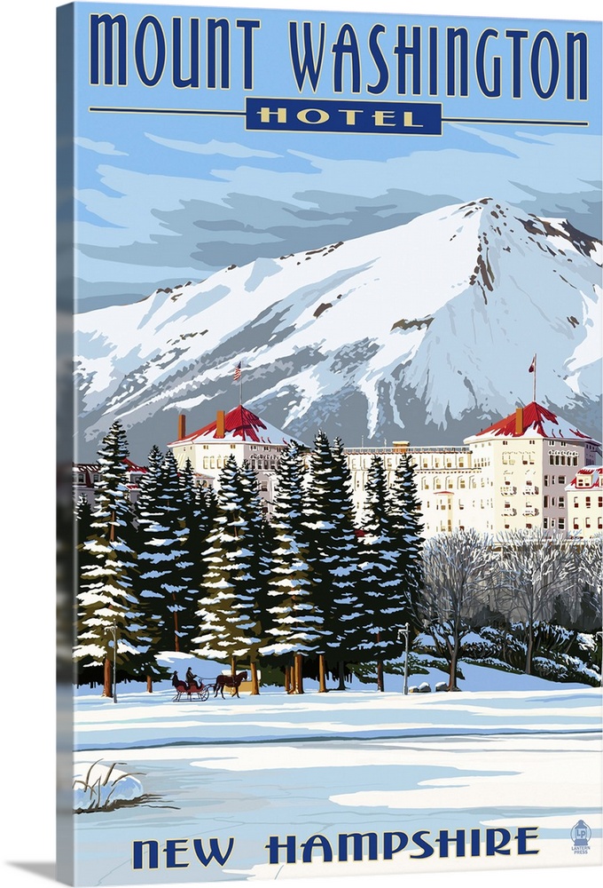 Mount Washington Hotel in Winter - Bretton Woods, New Hampshire: Retro Travel Poster