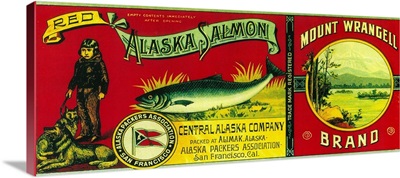 Mount Wrangell Salmon Can Label, Alimak, AK