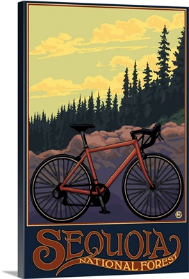 Mountain Bike - Sequoia National Forest, CA: Retro Travel Poster