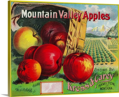 Mountain Valley Apple Label, Hamilton, MT