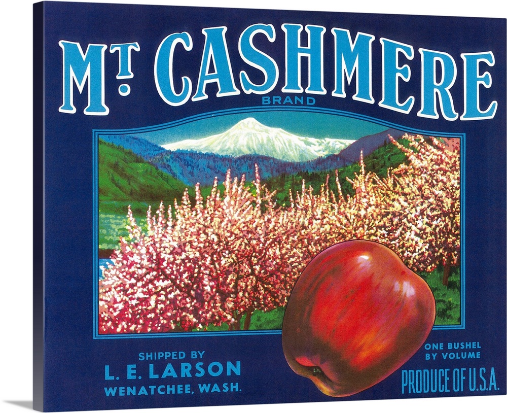 Mt. Cashmere Apple Label, Wenatchee, WA