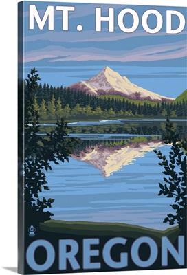 Mt. Hood from Lost Lake, Oregon: Retro Travel Poster