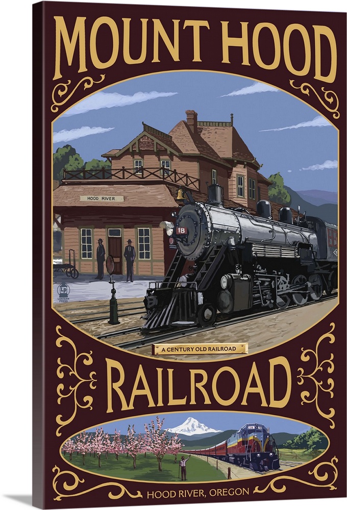 Mt. Hood Railroad - Hood River, Oregon: Retro Travel Poster