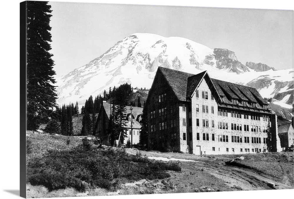 Mt. Rainier and Paradise Inn, Rainier National Park, Washington