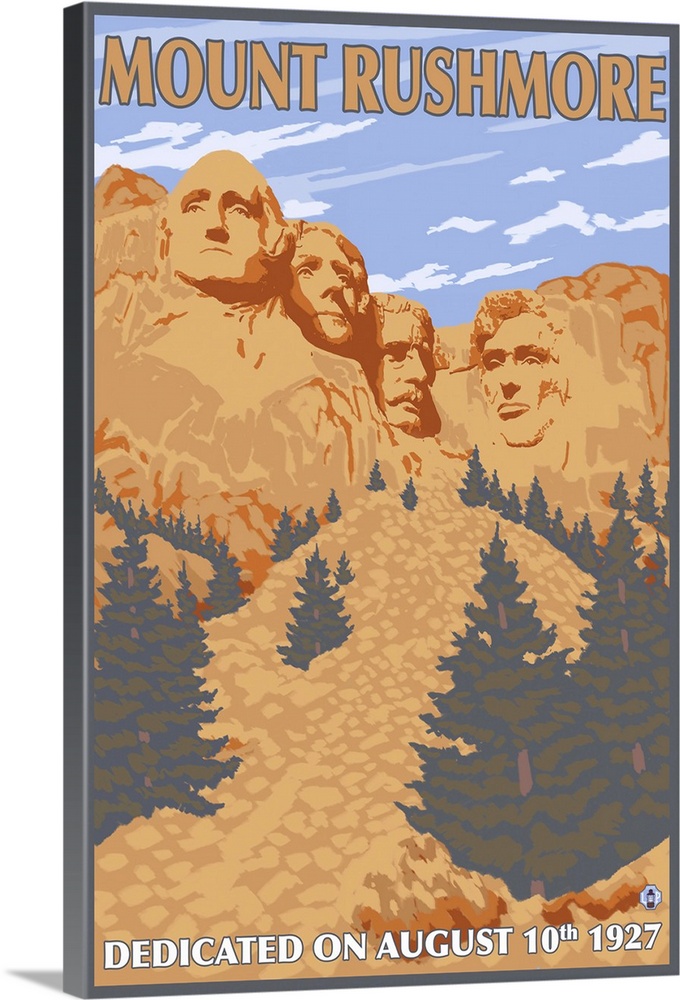 Mt. Rushmore National Park: Retro Travel Poster