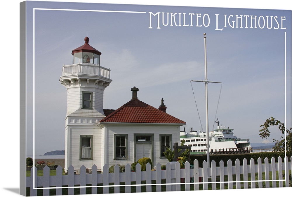 Mukilteo Lighthouse, Mt. Baker and Ferry, Mukilteo, Washington
