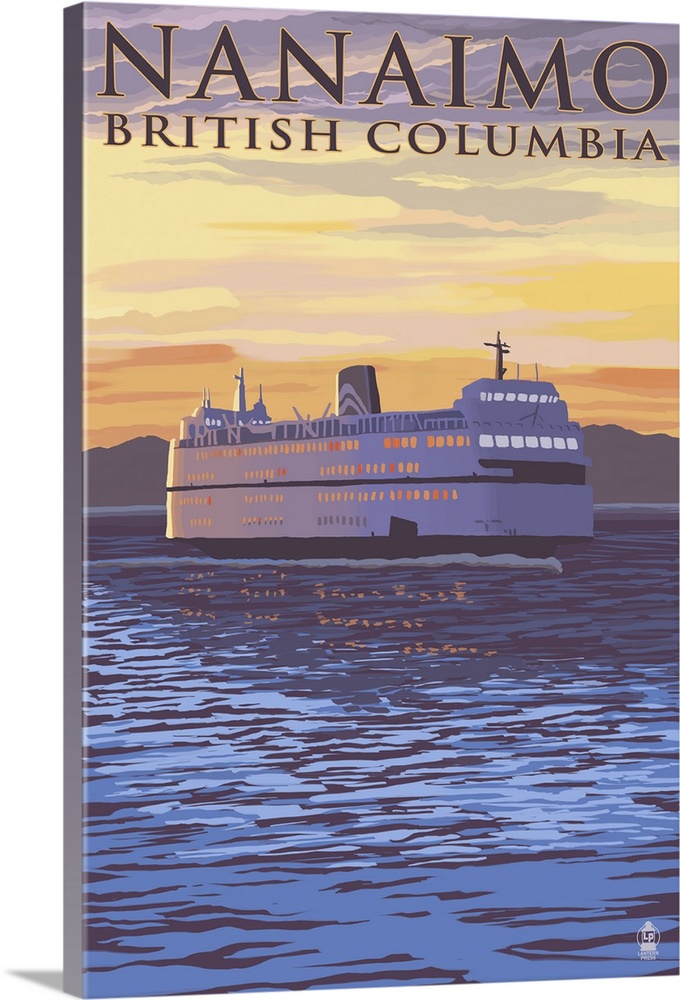 Nanaimo, BC, Ferry Scene: Retro Travel Poster