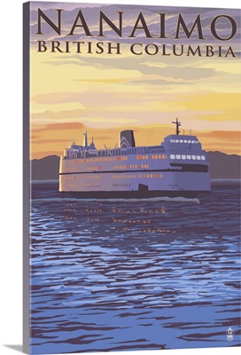 Nanaimo, BC, Ferry Scene: Retro Travel Poster