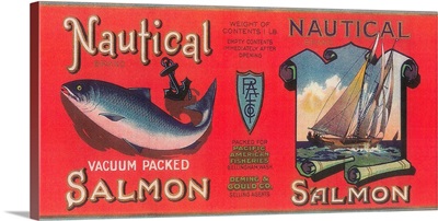 Nautical Salmon Can Label, Bellingham, WA
