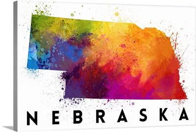 Nebraska - State Abstract Watercolor