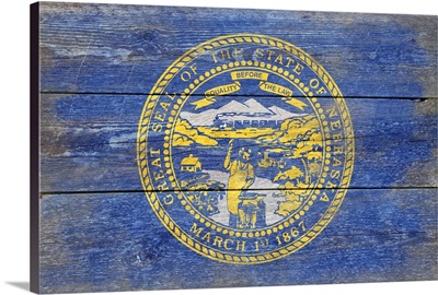 Nebraska State Flag, Barnwood Painting